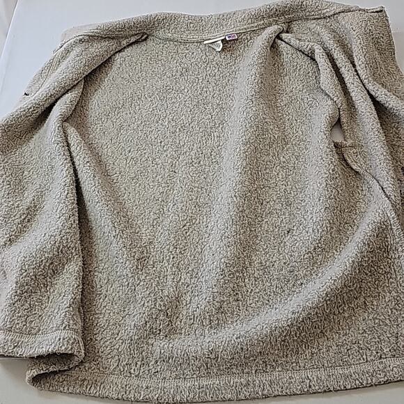 Vintage Womens Sz L Beige Leaf Embroidered Fleece Made in USA 70s Vest - Picture 9 of 12